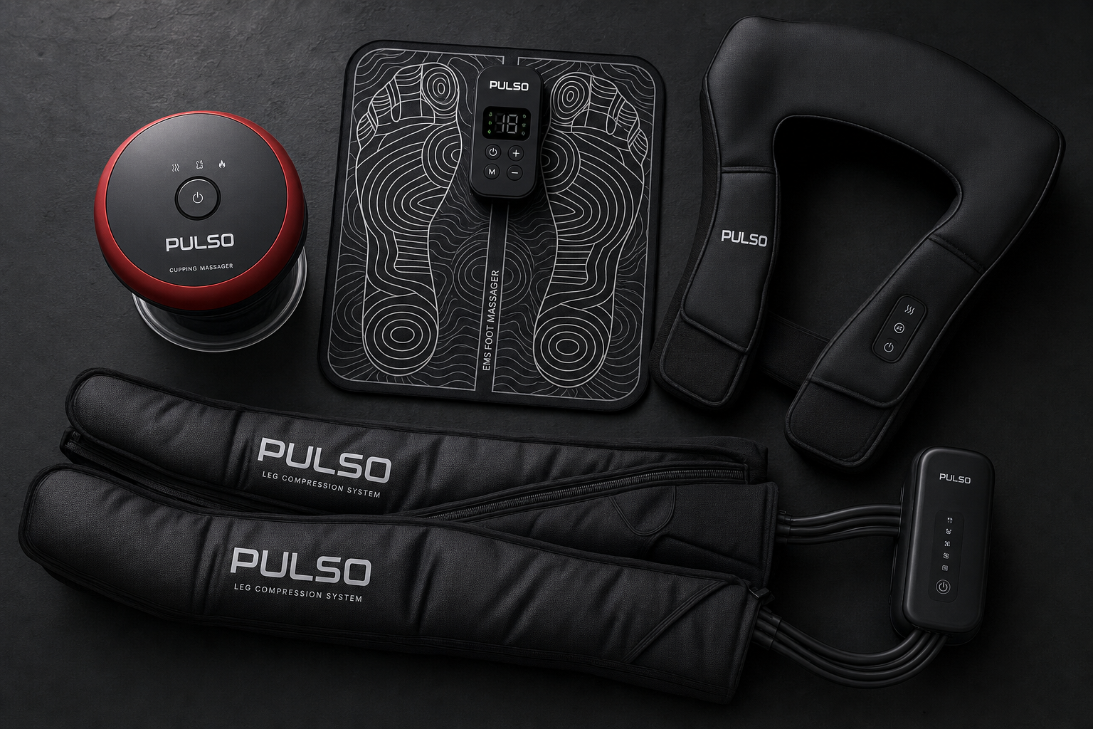 Pro-Performance Bundle PULSO — tous les produits en flat lay